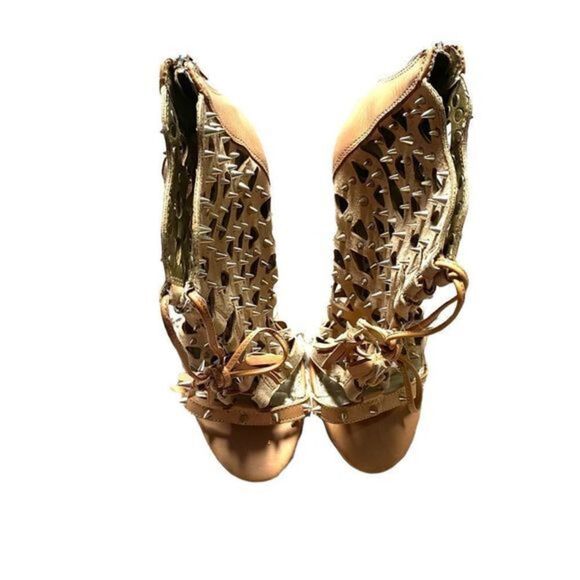 SAM EDELMAN Allison Spike Heel‎ in Tan Suede Sz 7.5 - Picture 3 of 5